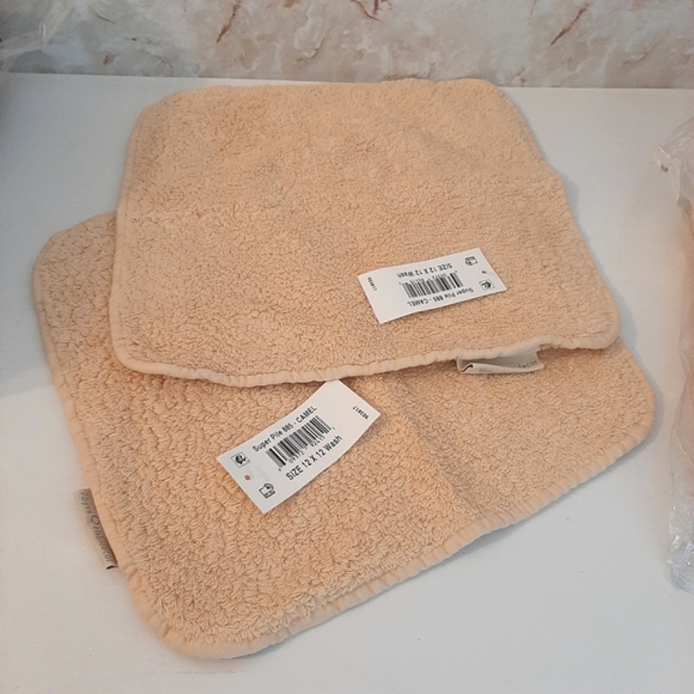 *Abyss and Habidecor Super Pile Washcloths Set of 2 Camel